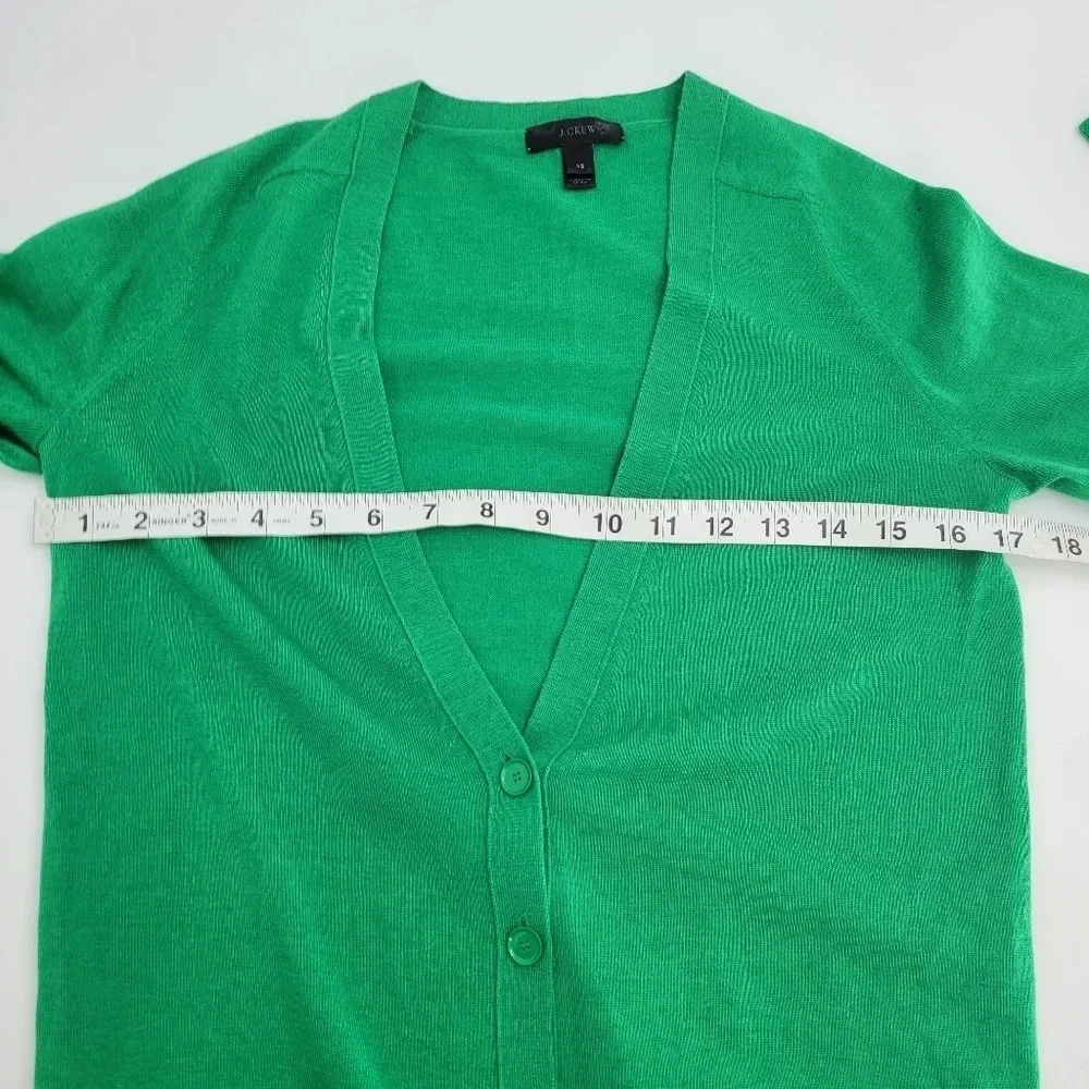 Crew 100% Merino Wool Front Pocket Cardigan Sweater Green xsmall